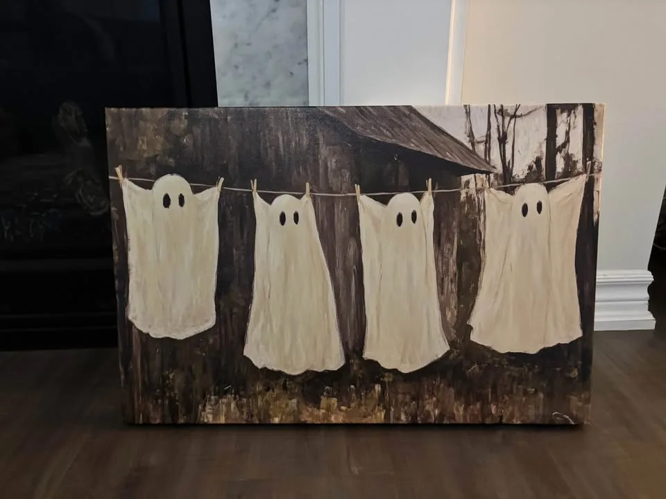 Clothesline Ghosts Canvas Wall Art-Ready To Hang image indicator(9)