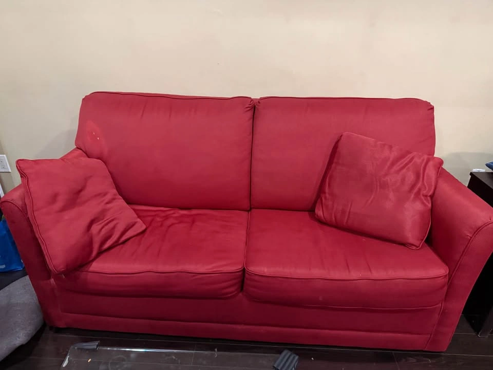 Red La-Z-Boy Loveseat with Pull Out Bed - photo 2