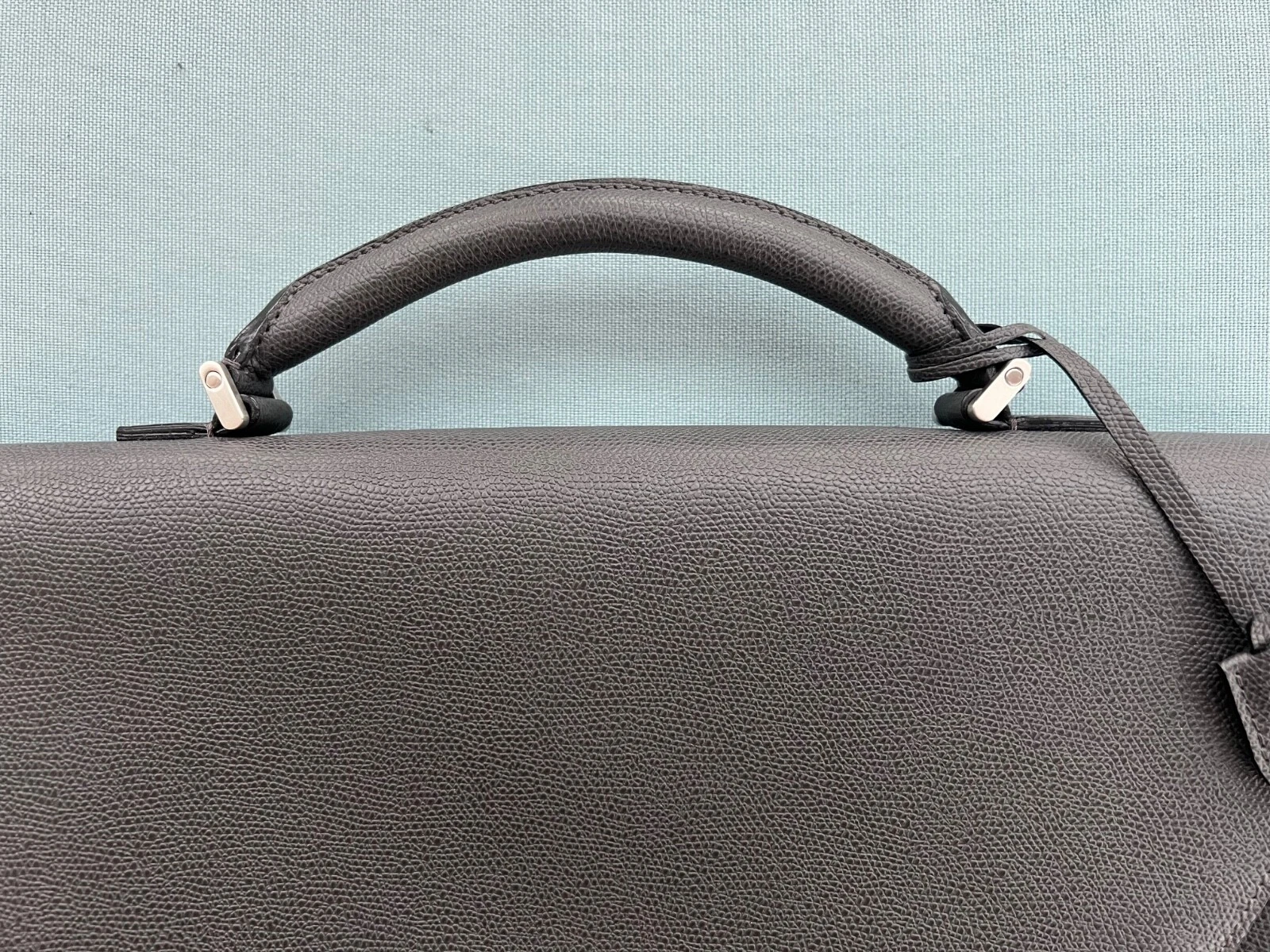 Valextra Avietta Briefcase w/Flap & 24h Zipper, Smokey Grey, New - photo 5