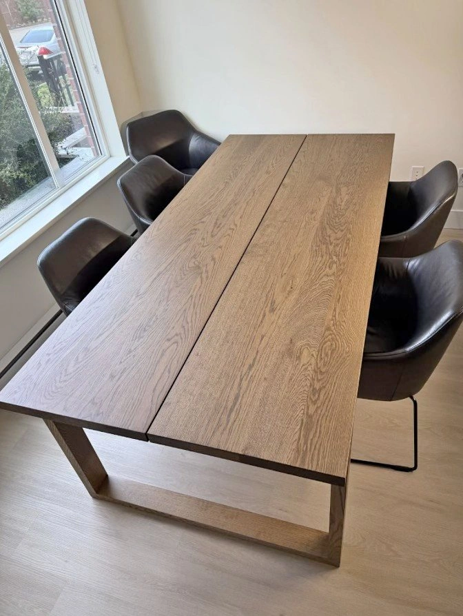 Ikea Table, oak veneer brown stained