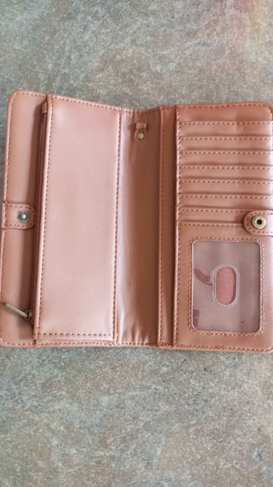 Mizzue Peach colour handbag & travel wallet - photo 4