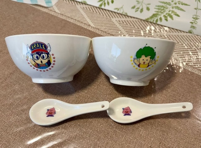 2 Dr. Slump Cereal/Soup Bowls with Spoons