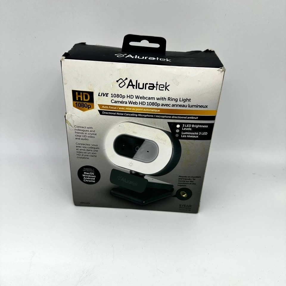 Aluratek LIVE 1080p HD Webcam with Ring Light