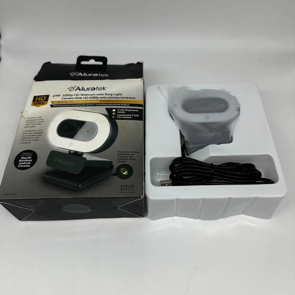 Aluratek LIVE 1080p HD Webcam with Ring Light - photo 2