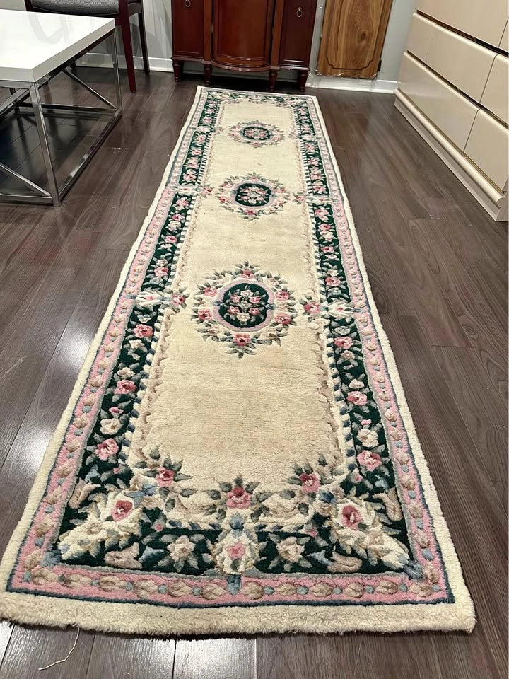 Vintage Handmade Wool Runner Rug (10 ft)