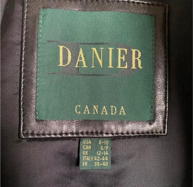 Danier Women's Black Leather Trench Blazer Coat S - photo 2