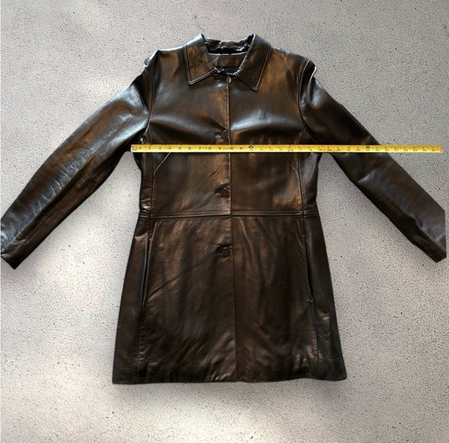 Danier Women's Black Leather Trench Blazer Coat S - photo 4