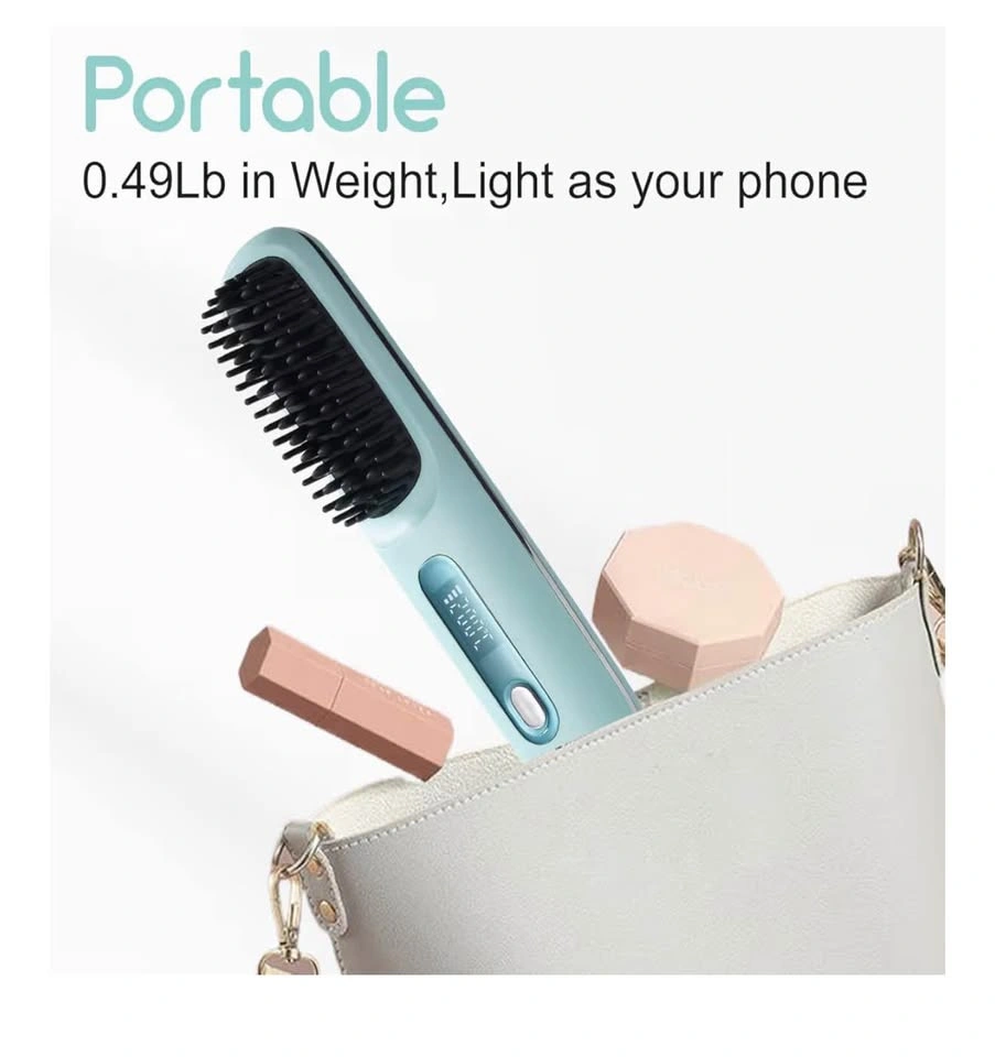 Cordless Hair Straightener Brush Travel Size - photo 5
