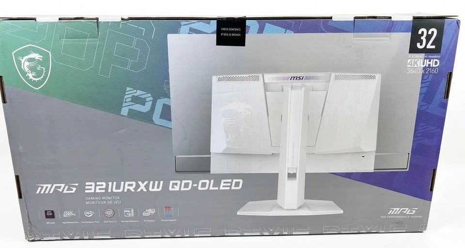 MSI MPG 321URXW 32" QD-OLED Gaming Monitor 4K 240Hz White NEW/OP - photo 2