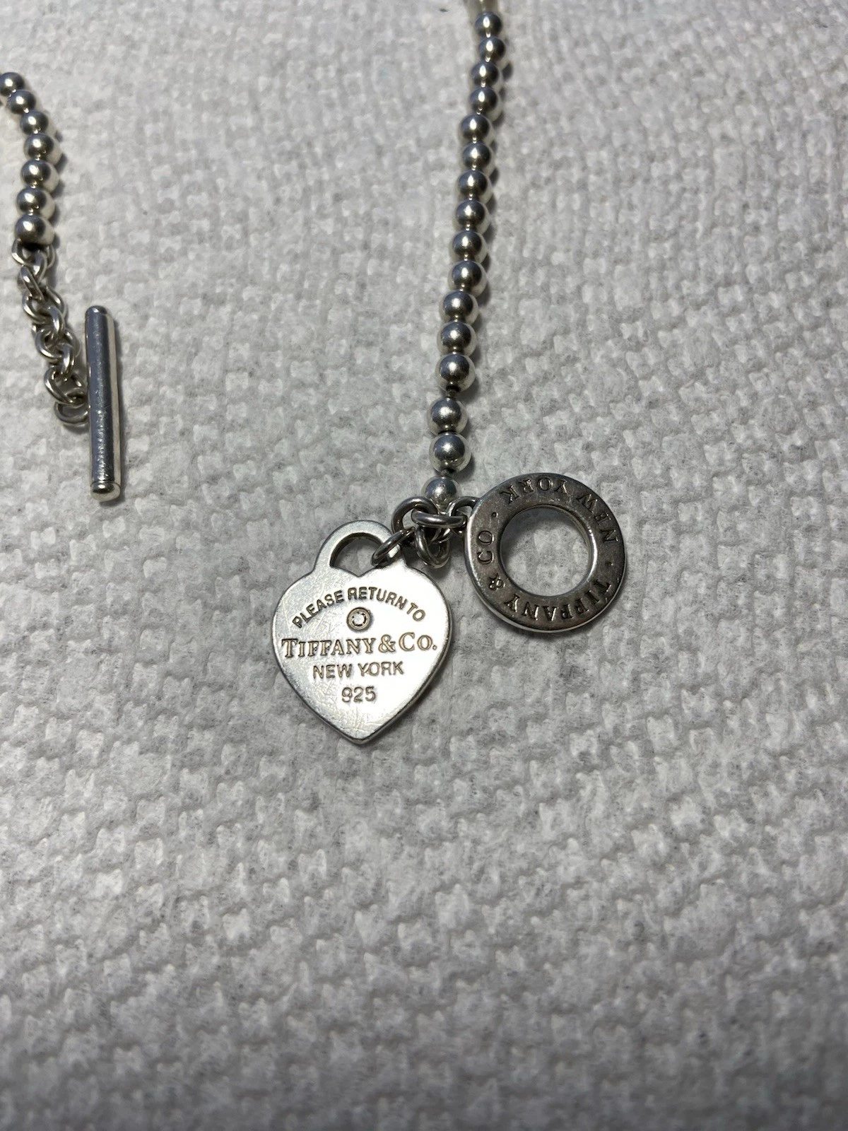 Tiffany & Co. Pearl & Sterling Silver Bracelet Heart Tag & Diamo - photo 2