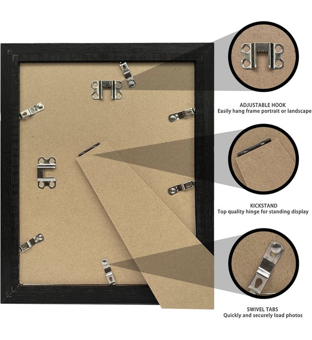 NEW - Black 8x10 Picture Frame w/ Mat (Set of 2) - photo 3