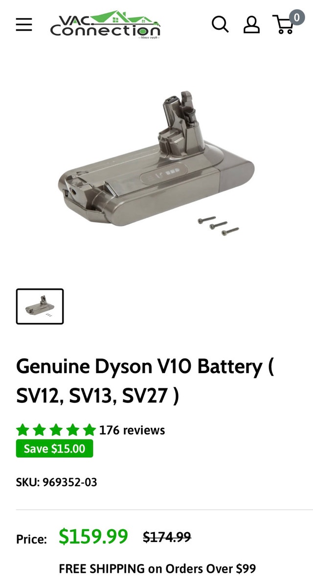 Genuine Dyson V10 SV12 Battery - Original Replacement - photo 3