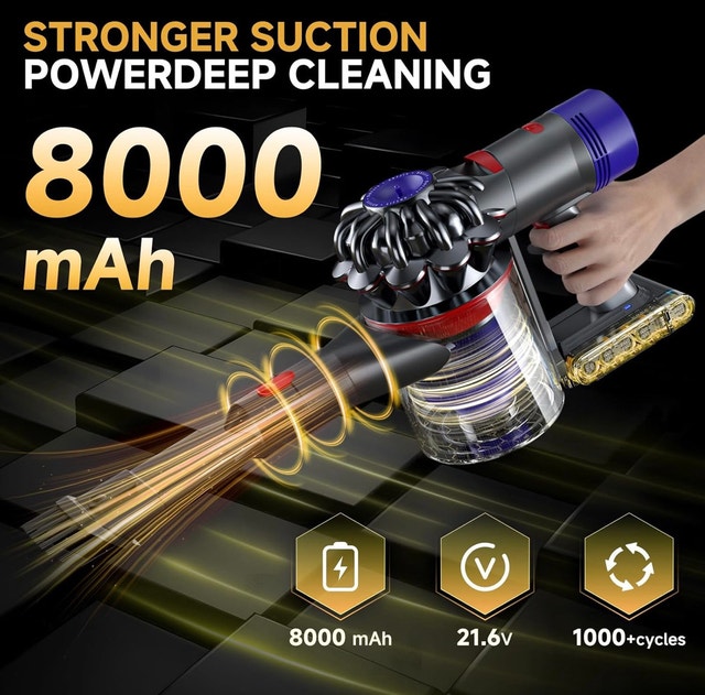 CELLPOW V7 8000mAh Battery for Dyson V7 Vacuum + Filters - photo 5