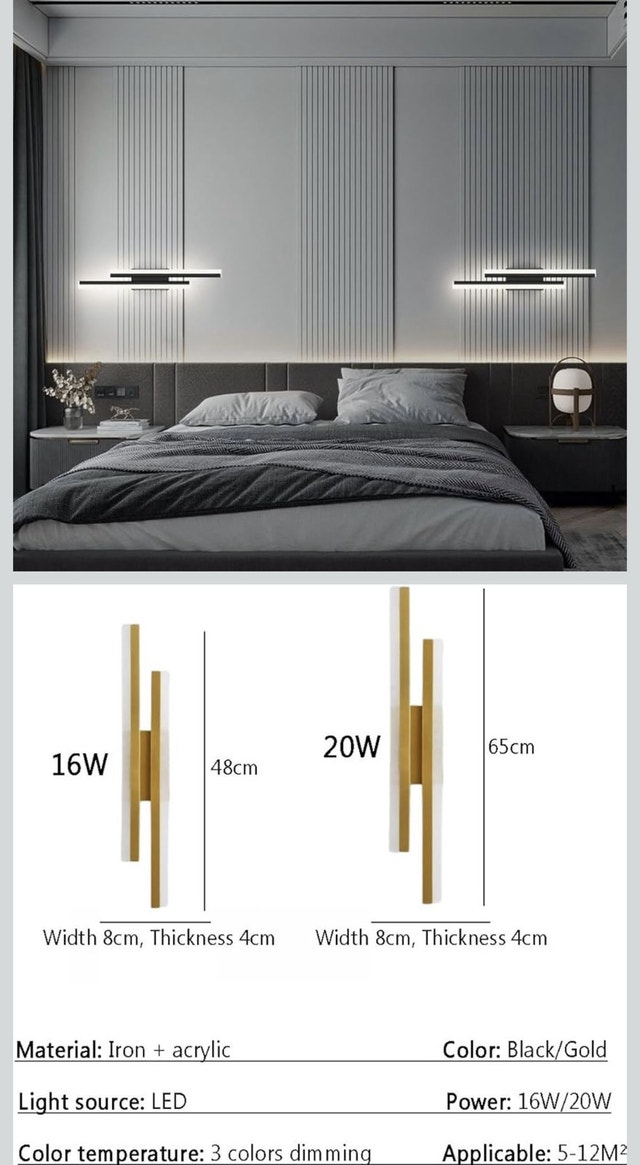 NEW - 16W LED Wall Light Bar (Each: $37, Both: $70)