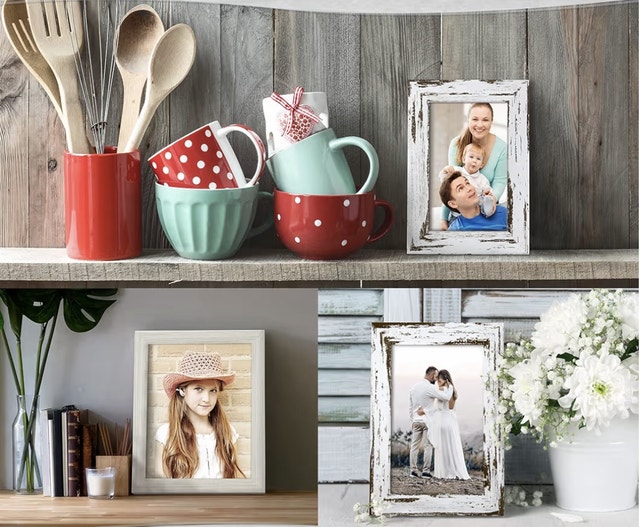 Distressed White Picture Frames 4x6 (Set of 3) - photo 2
