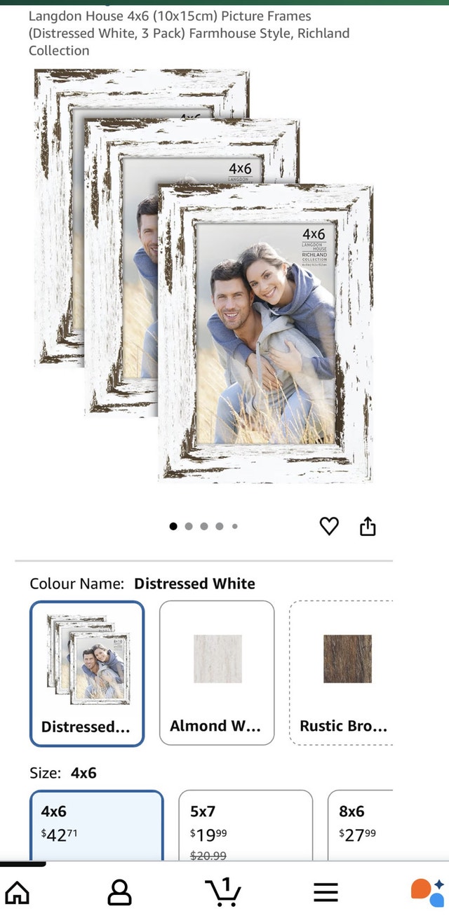 Distressed White Picture Frames 4x6 (Set of 3) - photo 5