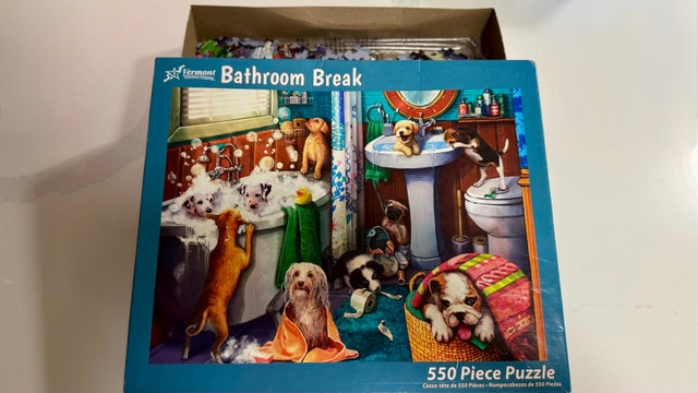 Bathroom Break Jigsaw Puzzle 550 Piece Puppies