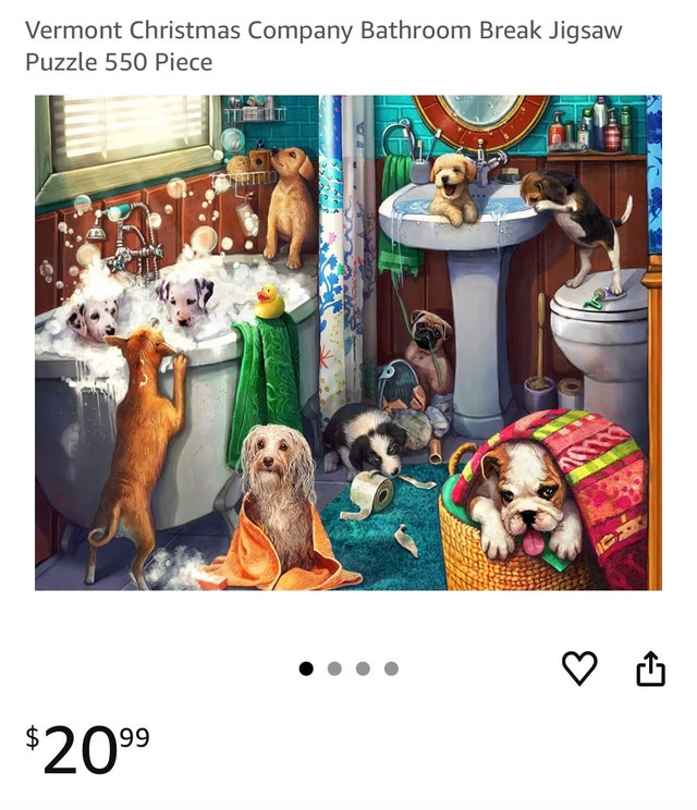 Bathroom Break Jigsaw Puzzle 550 Piece Puppies - photo 2