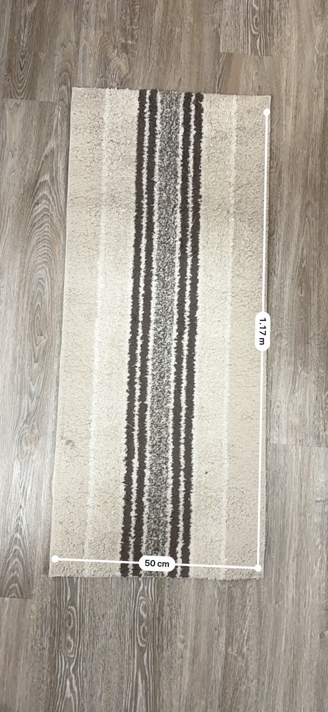 Neutral Striped Runner Rug 1.17m x 50cm