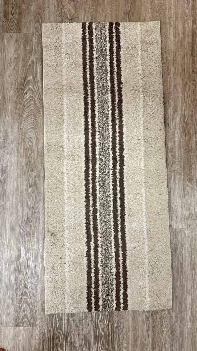 Neutral Striped Runner Rug 1.17m x 50cm - photo 2