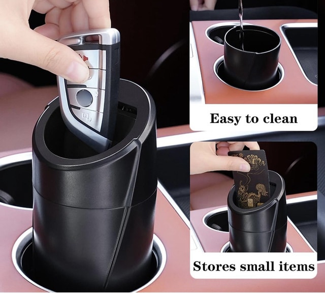 Car Trash Can Bin with Lid - Car Garbage Can Cup Holder - photo 3