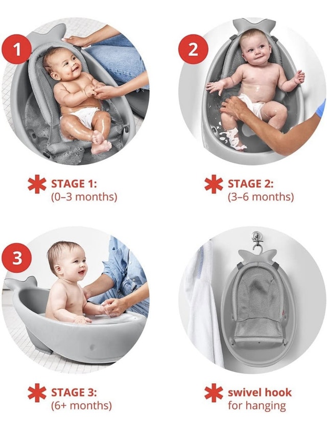 Skip Hop Baby Bath Tub, 3-Stage Smart Sling - photo 4