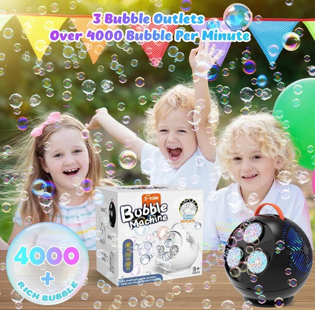 3-Hole LED Rechargeable Spherical Bubble Machine - photo 3