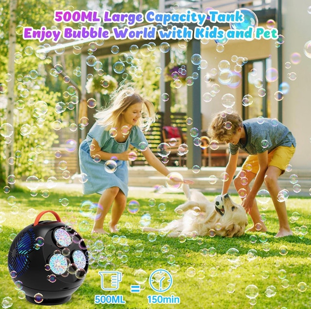 3-Hole LED Rechargeable Spherical Bubble Machine - photo 5