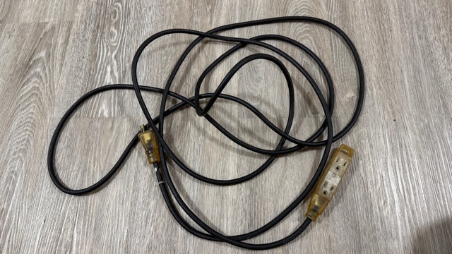 Black Extension Cord with 3 Outlets