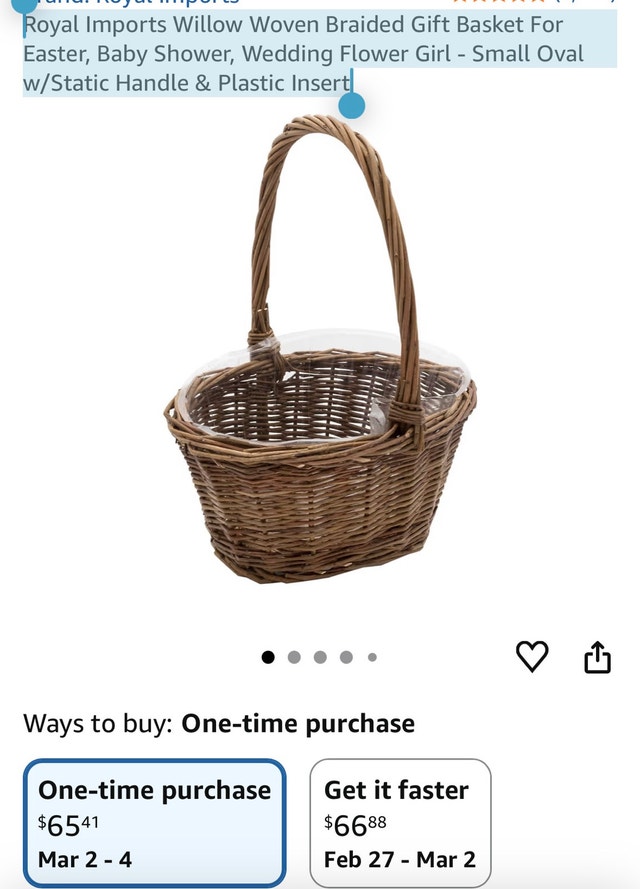 Oval Willow Wicker Picnic Basket w/ Handle - 35x26 cm - photo 2