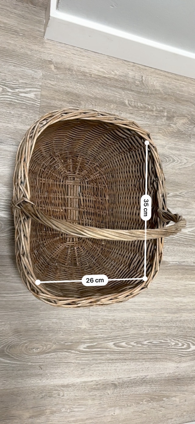 Oval Willow Wicker Picnic Basket w/ Handle - 35x26 cm - photo 3