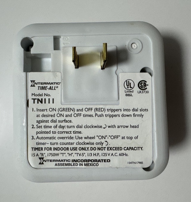 Intermatic TN111K 15-Amp Lamp and Appliance Timer - photo 4