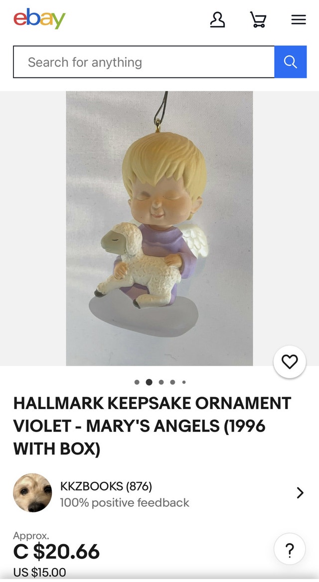 1996 Hallmark Mary's Angels Series Keepsake Ornament
