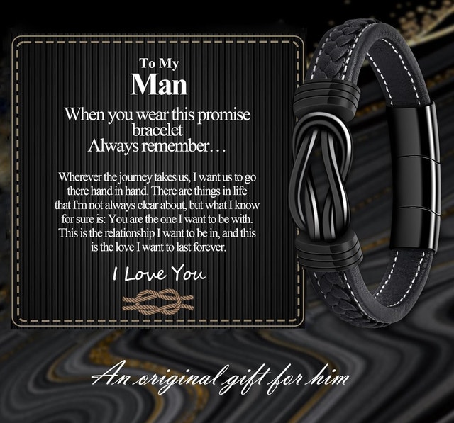 BOCHOI Men's Leather Bracelet Brown - photo 2