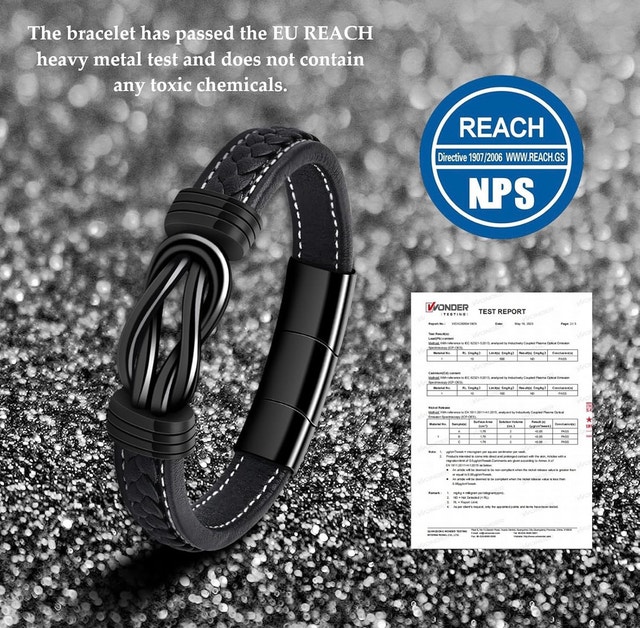 BOCHOI Men's Leather Bracelet Brown - photo 5