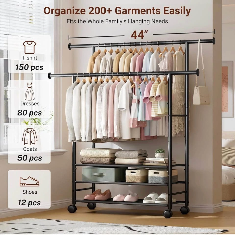 Double Rods Clothes Rack - photo 2