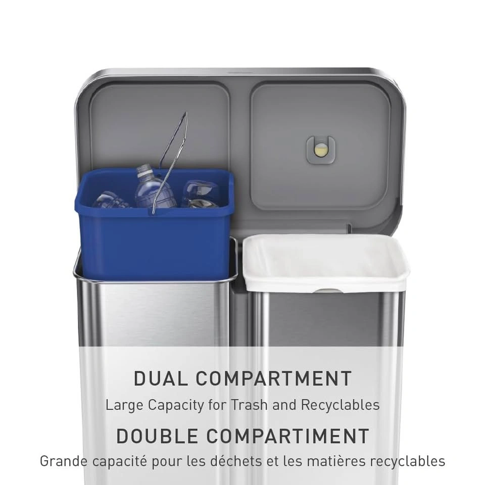 simplehuman 58L Dual Compartment Step Trash Can - photo 5