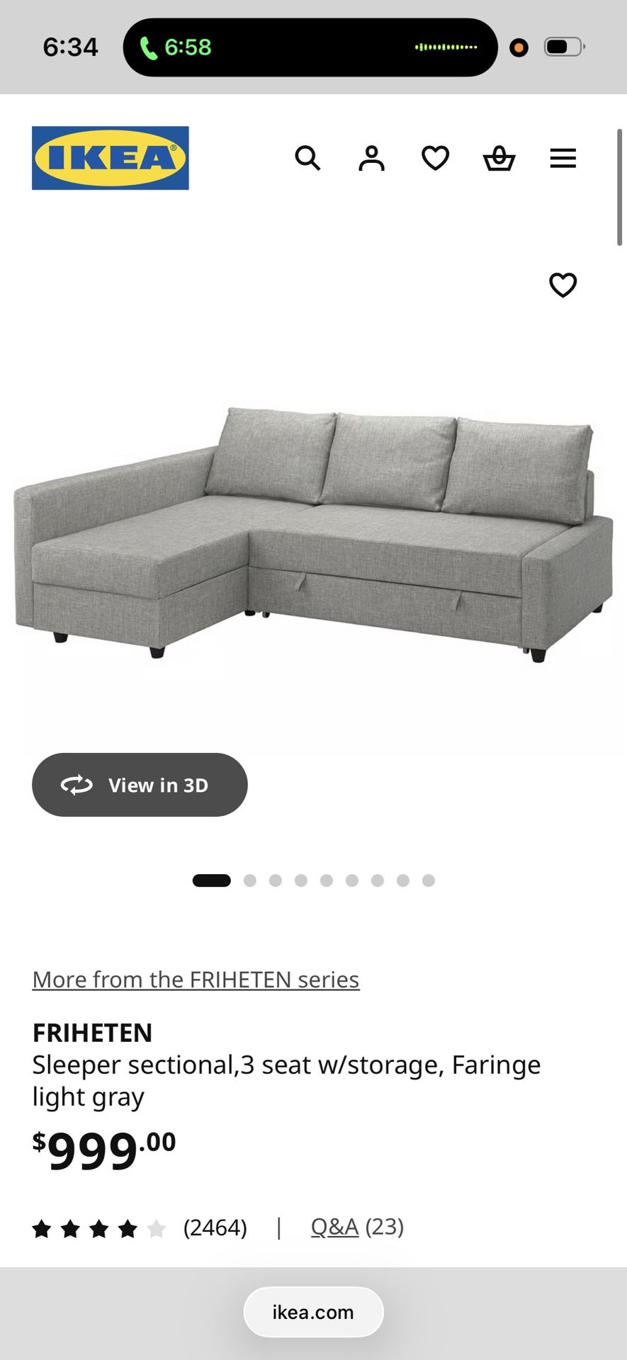 Navy IKEA Friheten Sleeper Sectional - photo 4