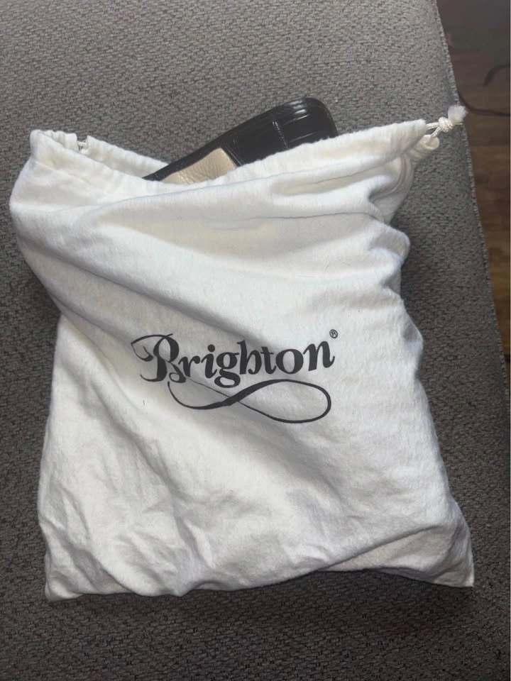 Brighton Beige and black leather shoulder bag - photo 3