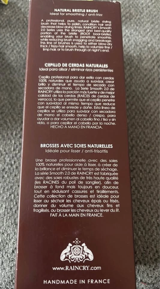 BNIB Raincry Smooth 2.0 natural bristle brush - photo 2
