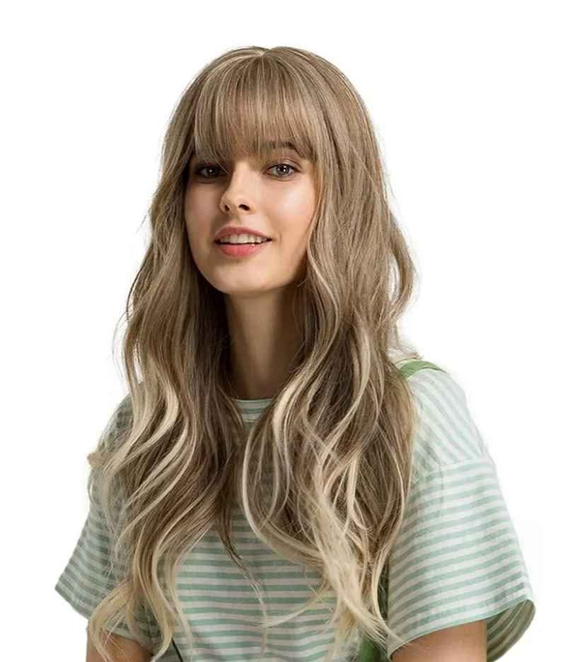 Synthetic Wig Long Wavy Blonde