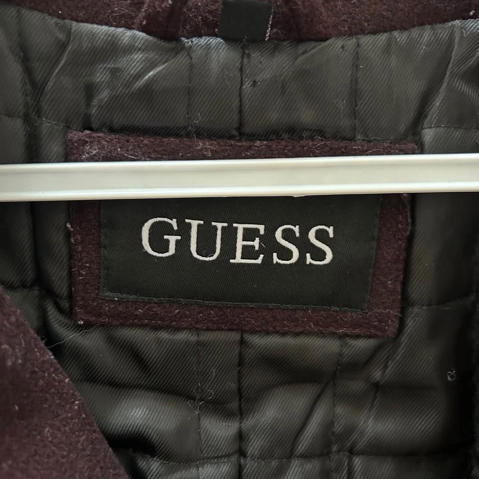 Men's Guess Dark Burgundy Peacoat (Size S) + Scarf - photo 5
