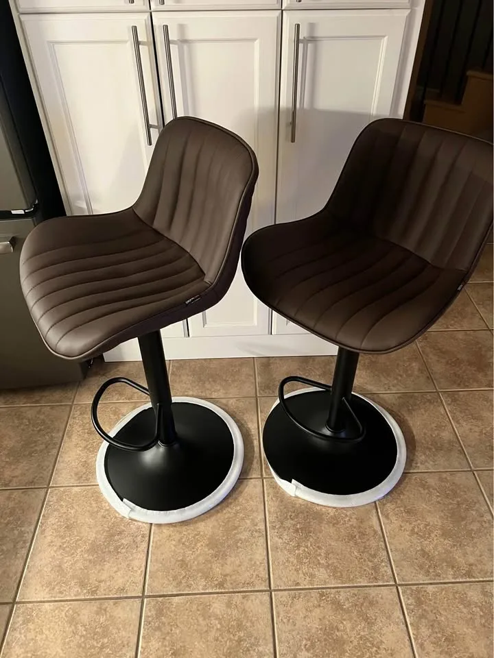 New- set of 2 brown bar stools image indicator(2)