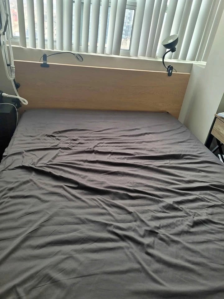 IKEA MALM Queen Bed Frame Oak Veneer + LURÖY Slats