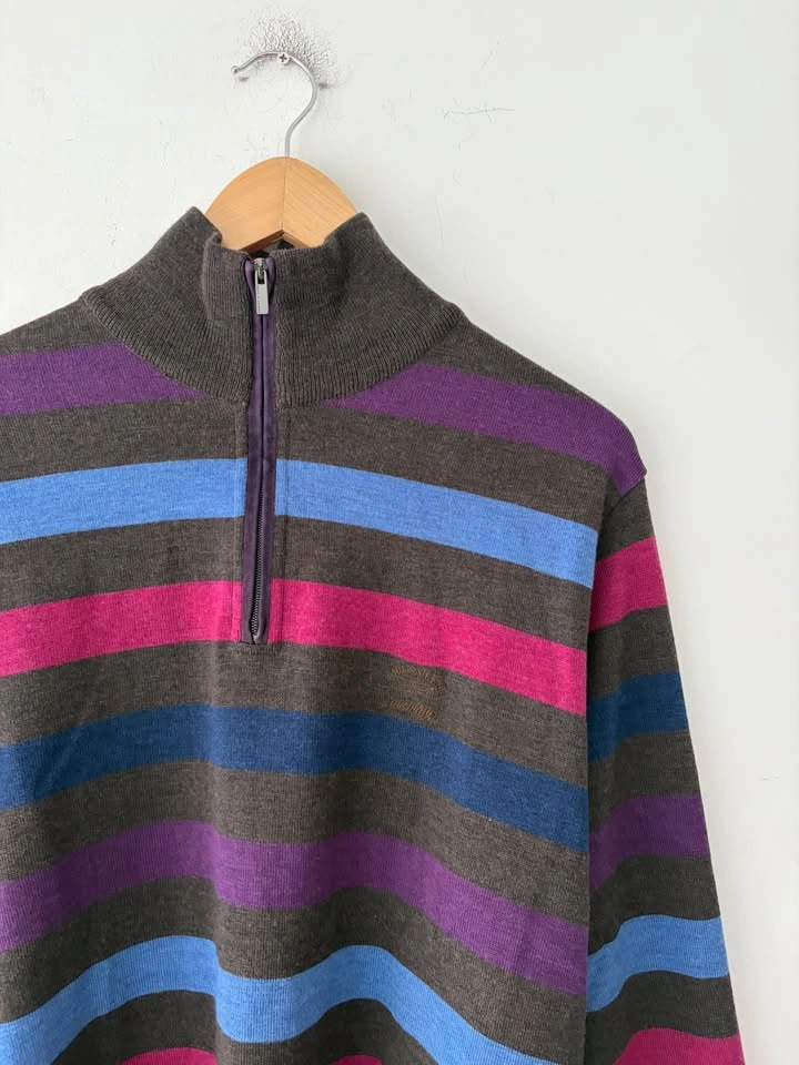 Paul & Shark Yachting Mens Striped Quarter Zip Sweater Size L - photo 2