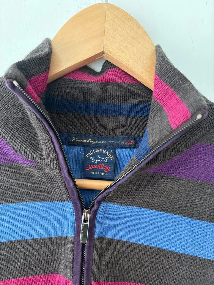 Paul & Shark Yachting Mens Striped Quarter Zip Sweater Size L - photo 3