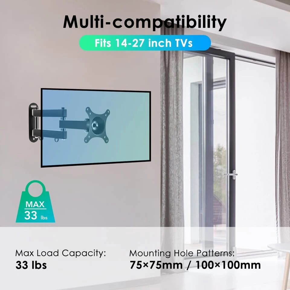 Full Motion Articulating TV Wall Mount 14-27 inch - photo 4