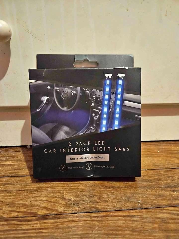 2-Pack LED Car Interior Light Bars