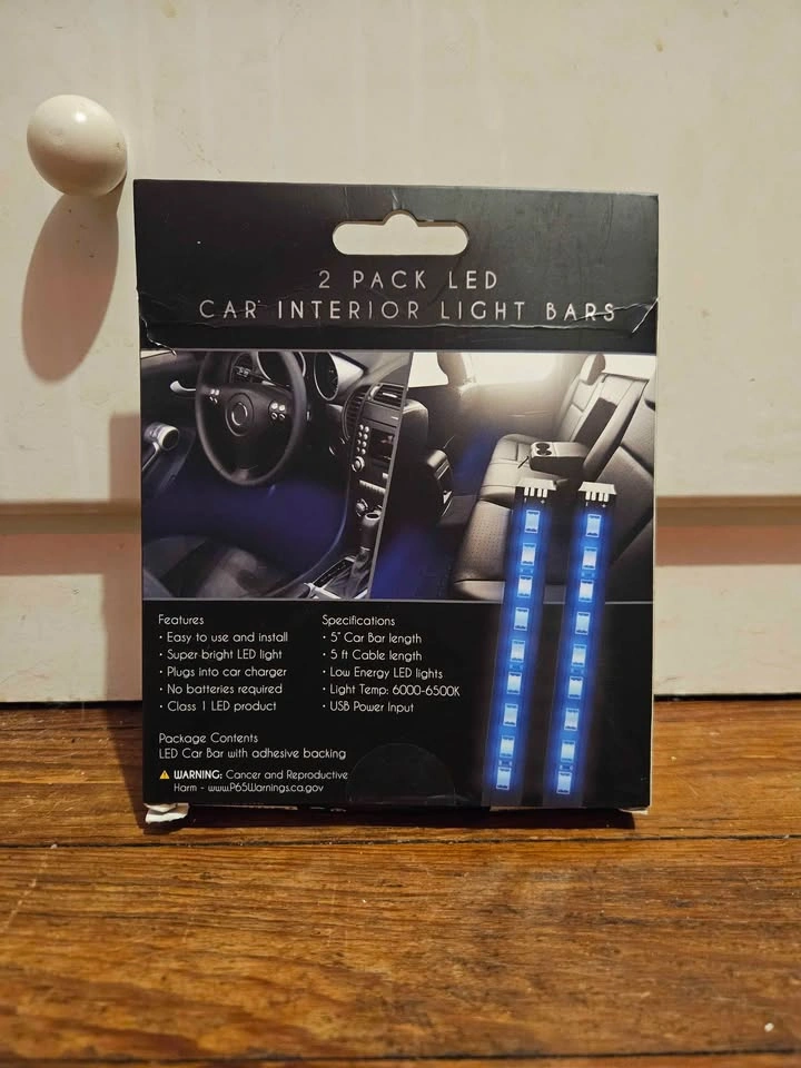 2-Pack LED Car Interior Light Bars - photo 2