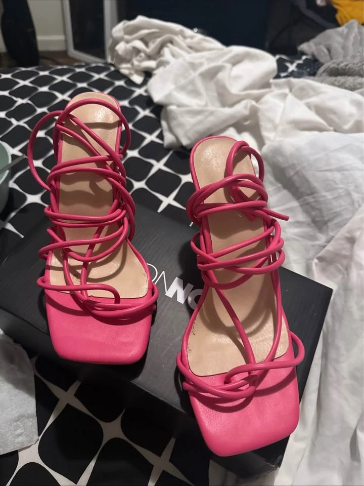 Women's Stiletto High Heel Strap Nude & Roman Style Lace-Up - photo 2